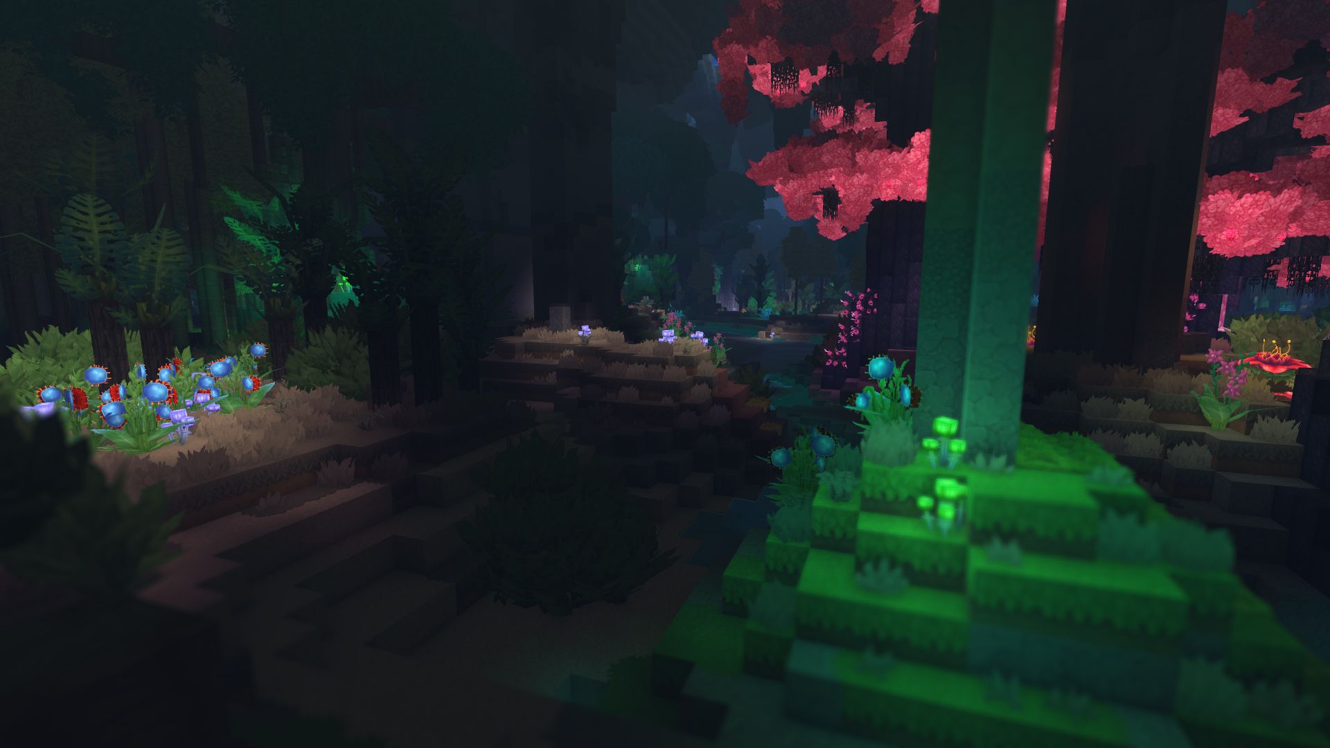 Hytale Night Forest Trees